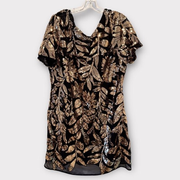 NWT Anthropologie Maeve Short-Sleeve Sheer Embellished Mini Dress Sz LP - Picture 10 of 10